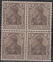 Deutsches Reich Mi.-Nr. 84 II b ** Viererblock gepr. BPP